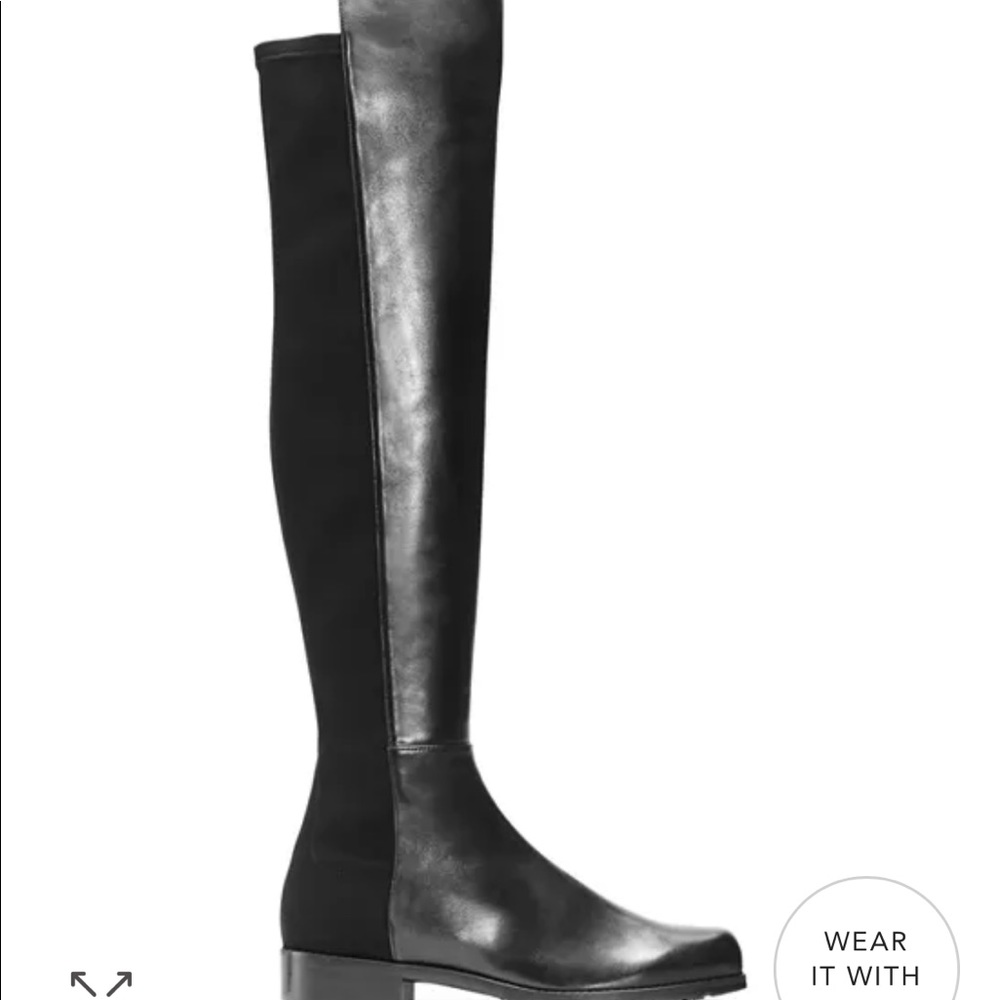 Stuart Weitzman knee high pull-on boots.